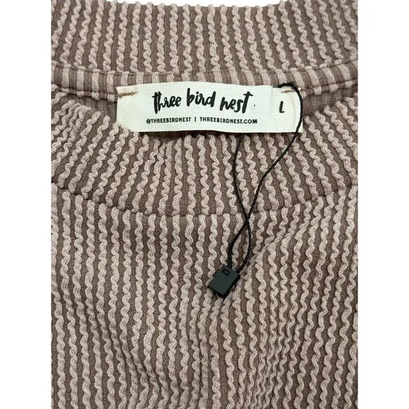 Three Bird Nest Womens Maxi Dress Ribbed Short Sleeve Pockets Size L NEW - Picture 4 of 7